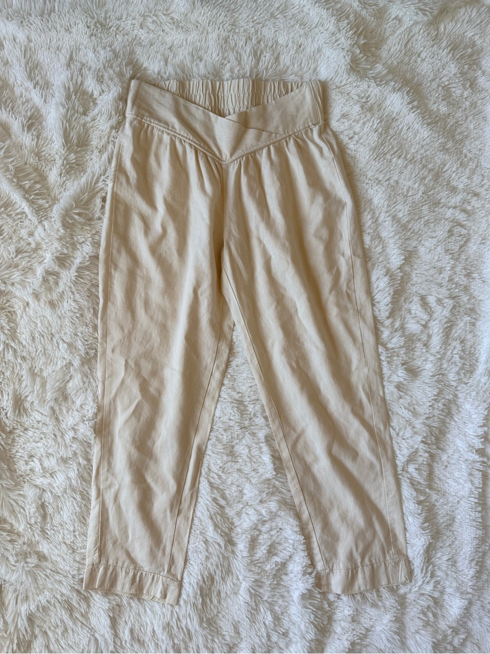 Banjara Women’s Beige Cotton Cropped Pants Size L Casual Office Wear